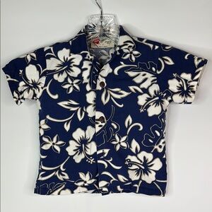 Hilo Hatties Blue Short Sleeve Button Up Shirt Size 3T